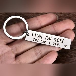 I love you more Gift Keychain boyfriend girlfriend wife husband valentine BNWT